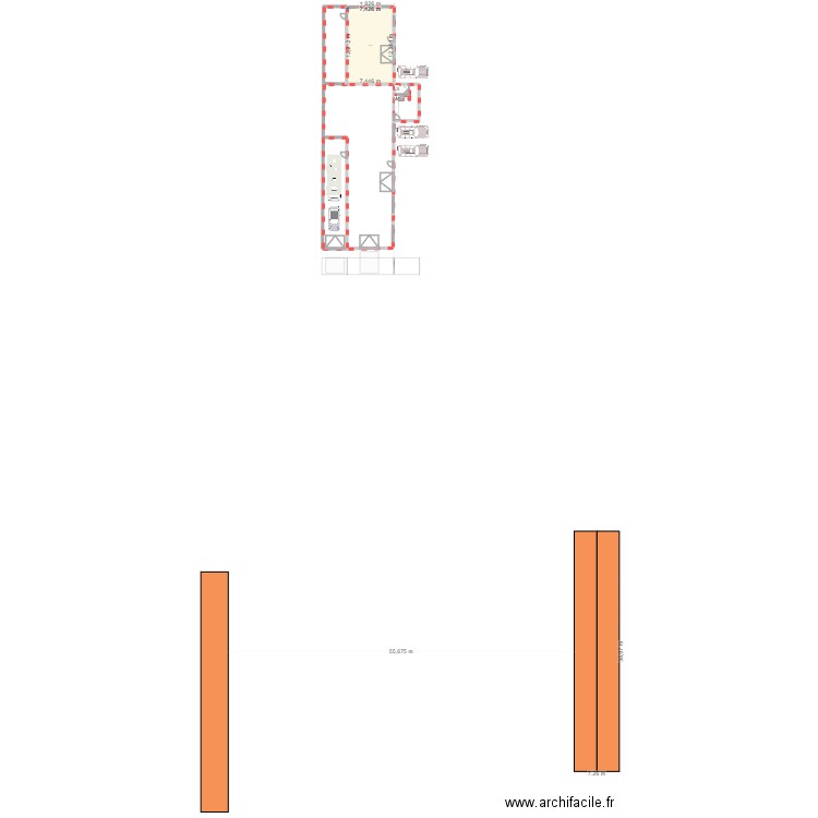 batiment charvin. Plan de 1 pièce et 91 m2
