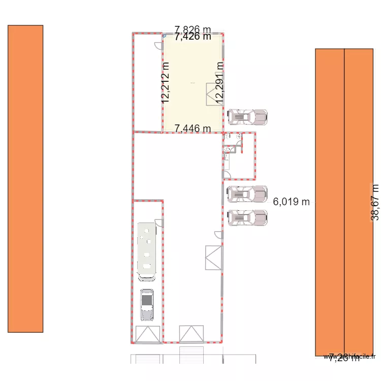 batiment charvin. Plan de 1  et 91 m²