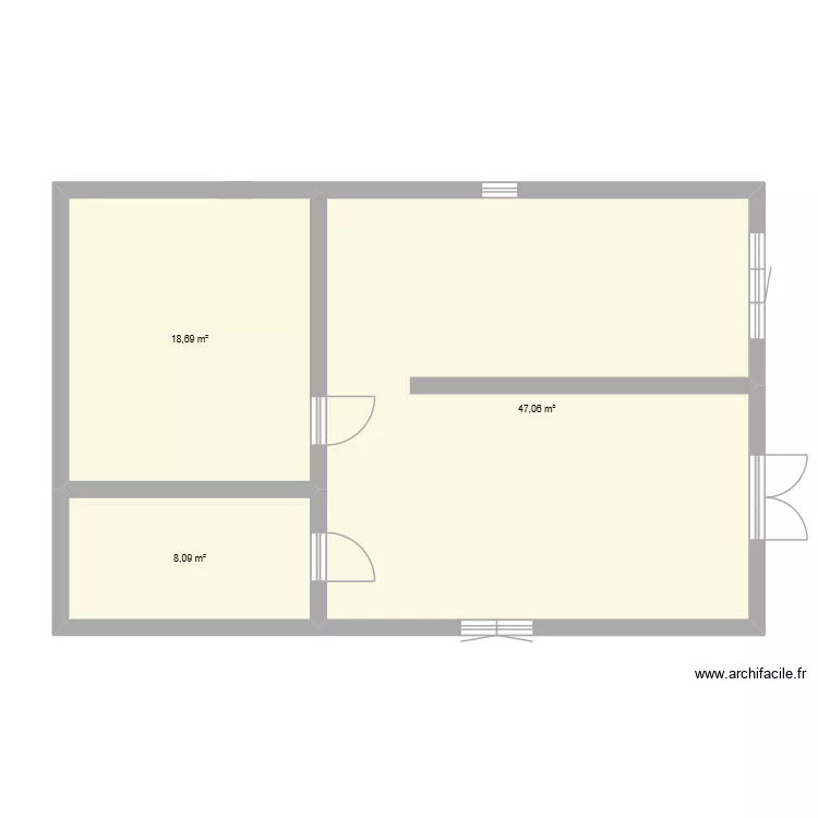 pit. Plan de 3  et 74 m²