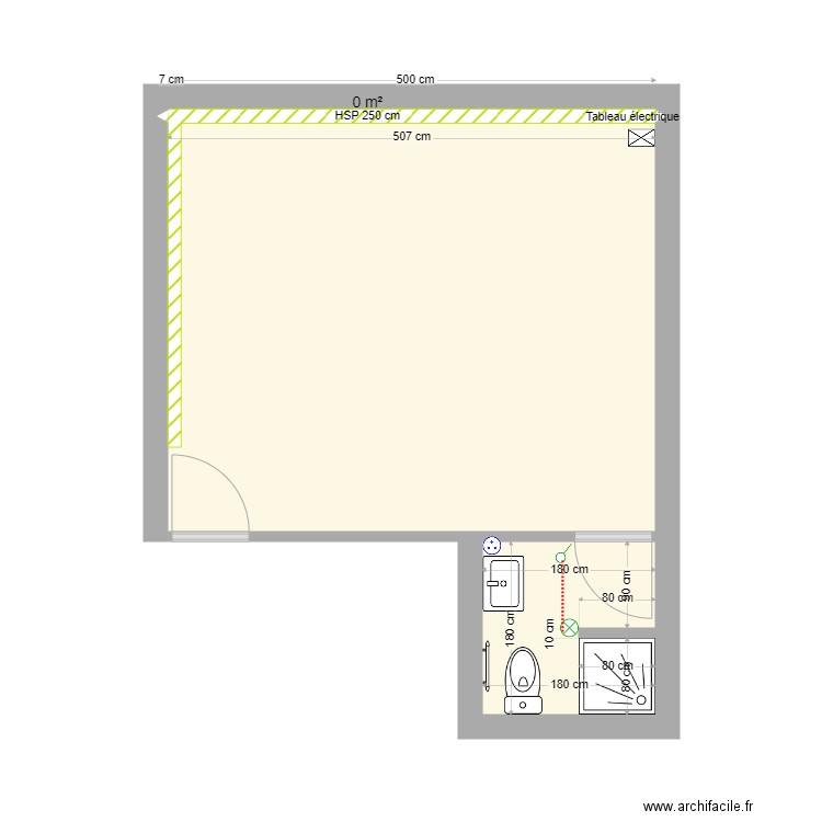SCI FUMEY - APPART 1 - BLOIS sans electricité. Plan de 3 pièces et 24 m2