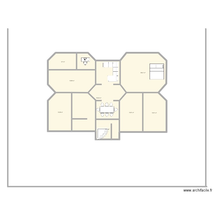 PROJET 8 KILOS. Plan de 9 pièces et 137 m2