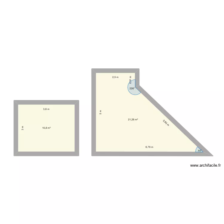 Mohana. Plan de 2  et 32 m²