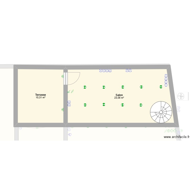 1er ETAGE. Plan de 10 pièces et 265 m2