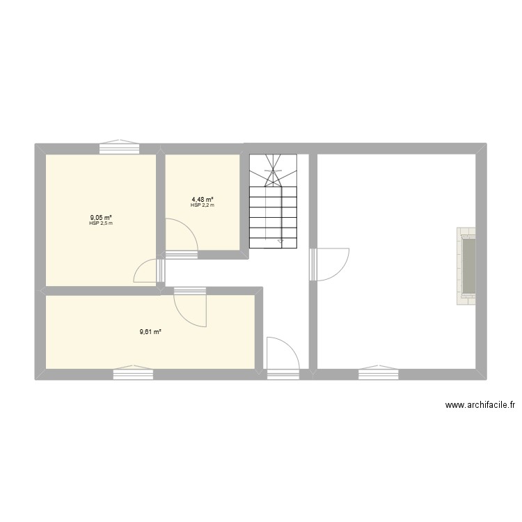 MAISON ACTUELLE GAZOST. Plan de 3 pièces et 23 m2