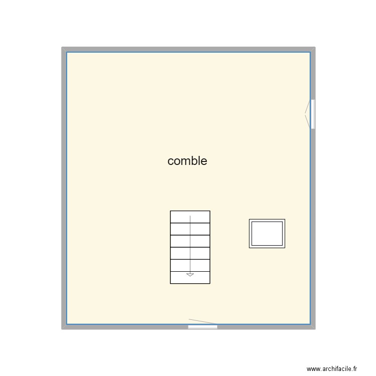 COMBLE MANDUEL. Plan de 1 pièce et 27 m2