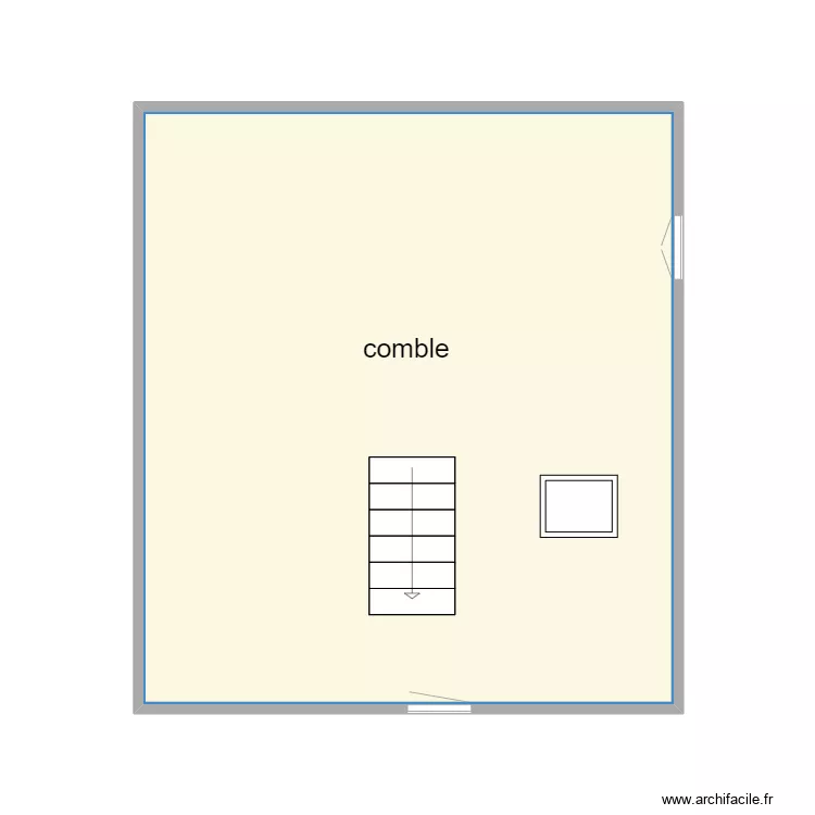 COMBLE MANDUEL. Plan de 1 pièce et 27 m²