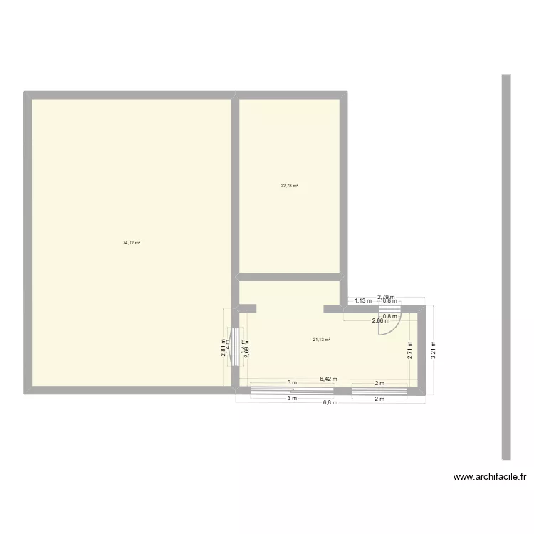 Chatelard. Plan de 3  et 118 m²