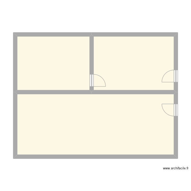Defretin 3. Plan de 3 pièces et 77 m2
