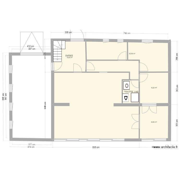 montrd. Plan de 5 pièces et 99 m2