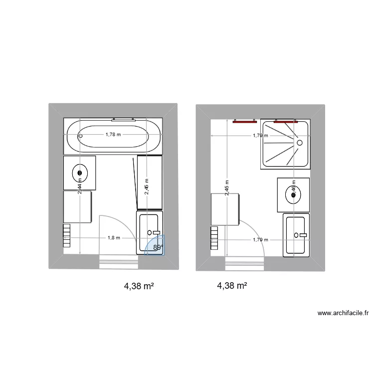 MARONESE. Plan de 2  et 9 m²