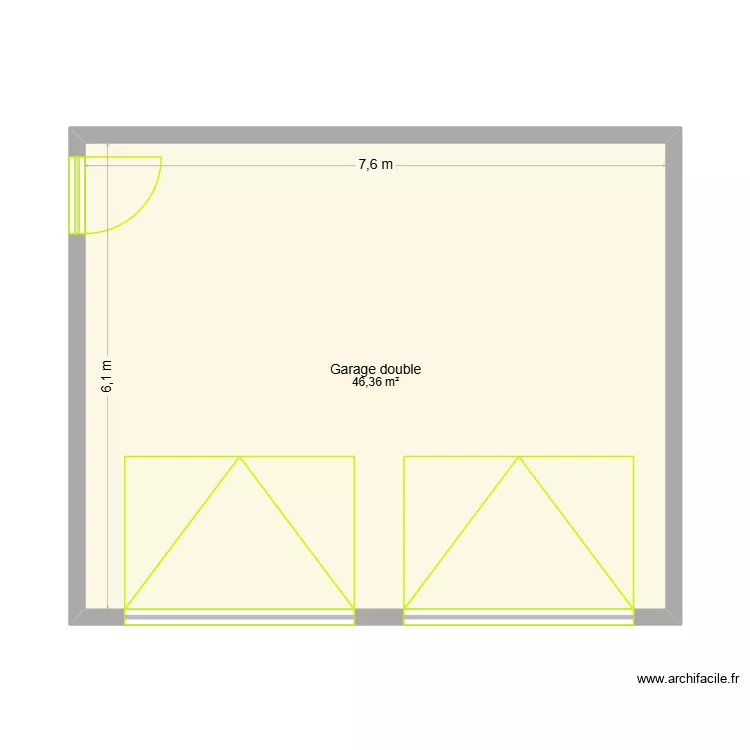 Garage 3. Plan de 1  et 46 m²
