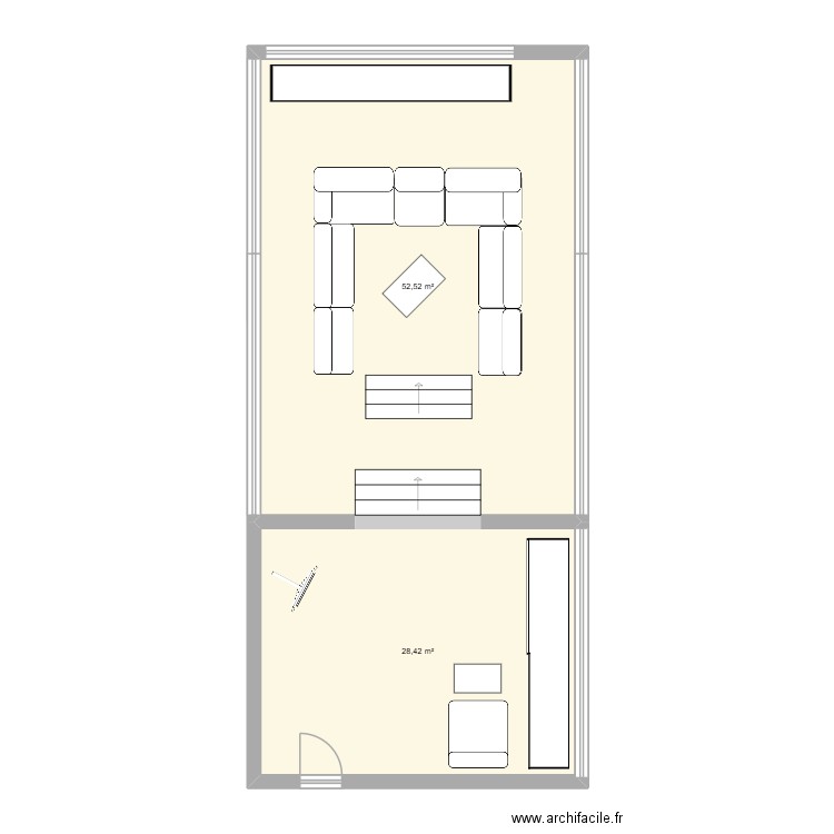 SALON SAVOYE. Plan de 2 pièces et 81 m2
