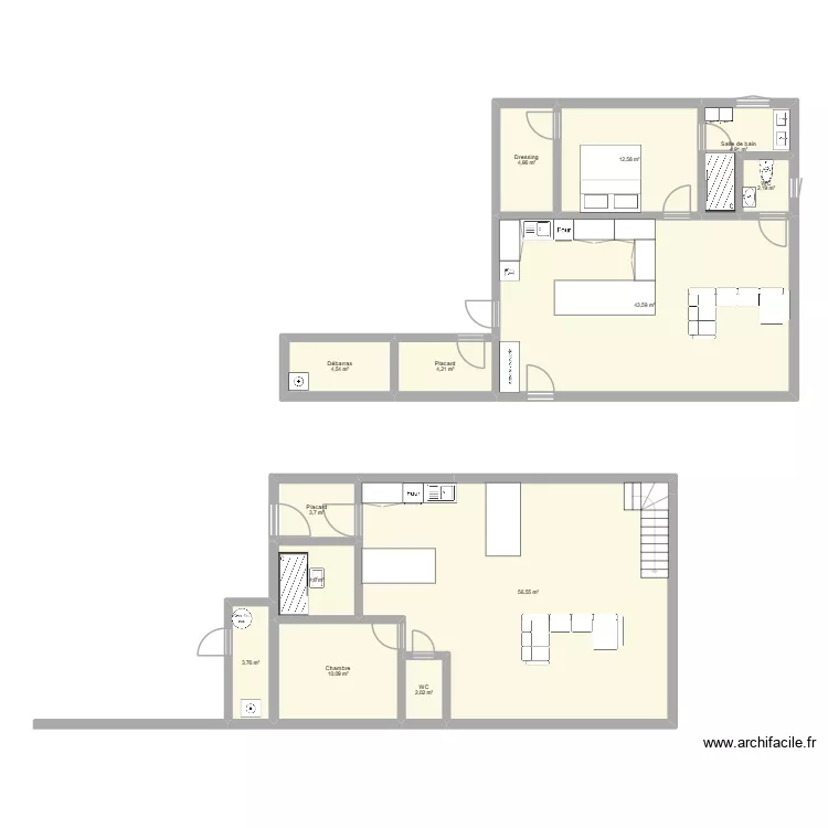 maison 2. Plan de 13 et 158 m² maison 2. Plan de 13 et 158 m²
