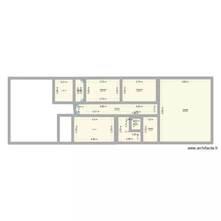 projet1. Plan de 10  et 98 m²