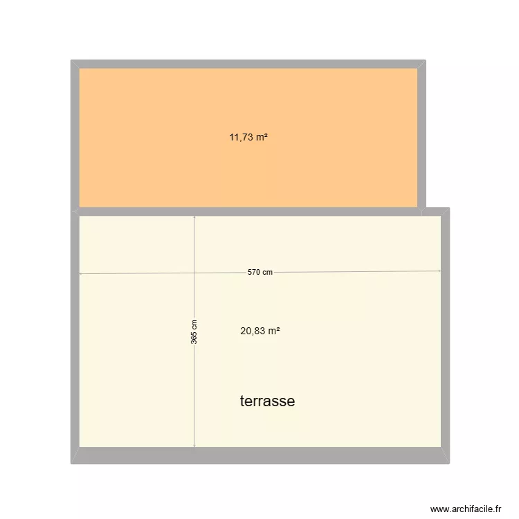 Terrasse sur garage . Plan de 