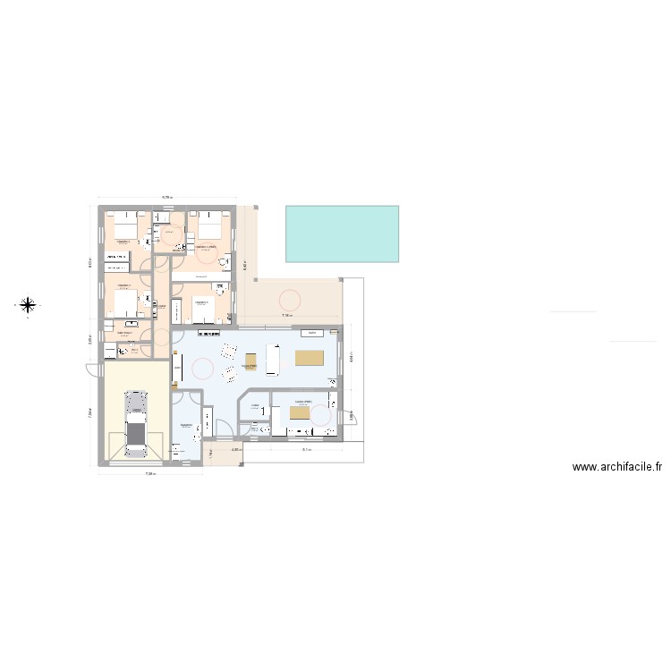 Gorisse PP9. Plan de 14 pièces et 204 m2