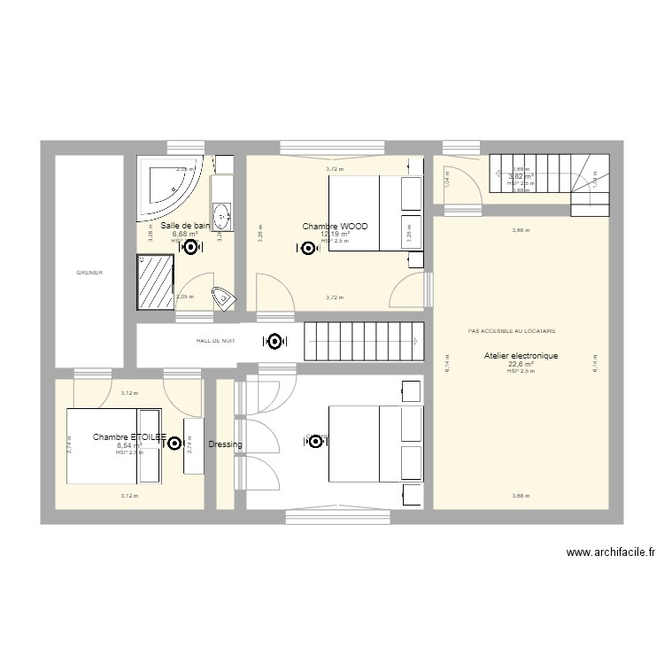 ETAGE l'orchidées. Plan de 0 pièce et 0 m2