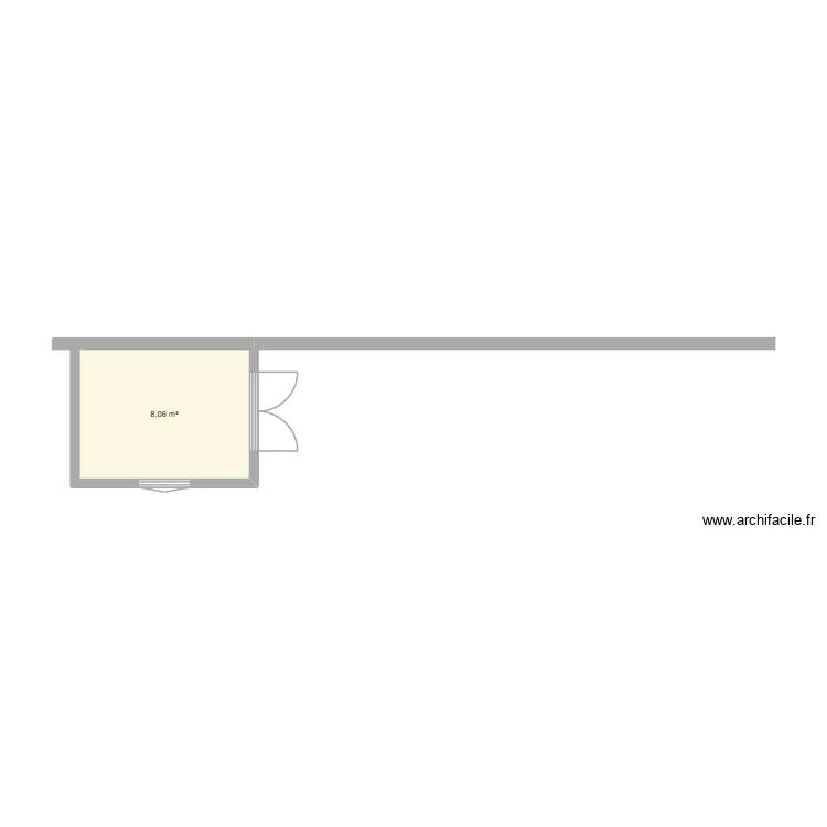 PLANS CABANON COTATION PORTE. Plan de 1  et 8 m²