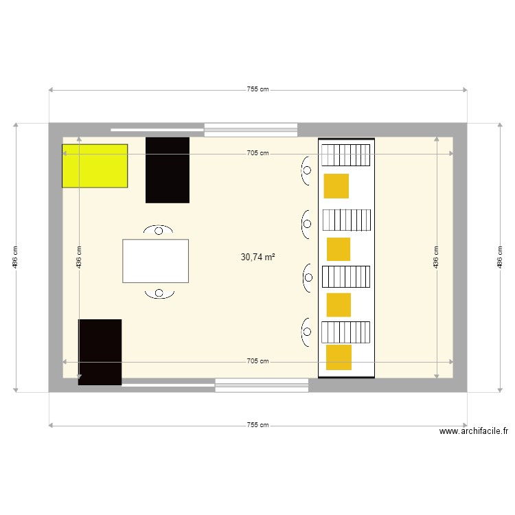 ACCOUVAGE. Plan de 1 pièce et 31 m2