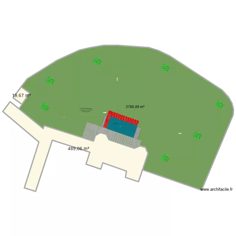 Piscine plan de masse. Plan de 