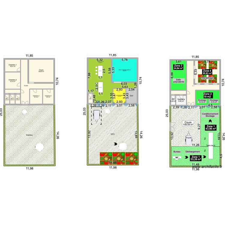 Centre de tri Sénégal. Plan de 24 pièces et 812 m2