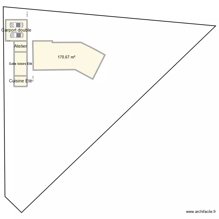 Projet extension Eté. Plan de 5 et 259 m² Projet extension Eté. Plan de 5 et 259 m²