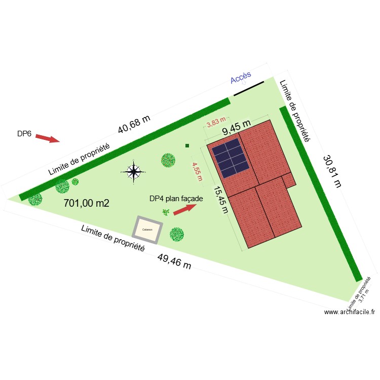 Peydro. Plan de 2 pièces et 110 m2