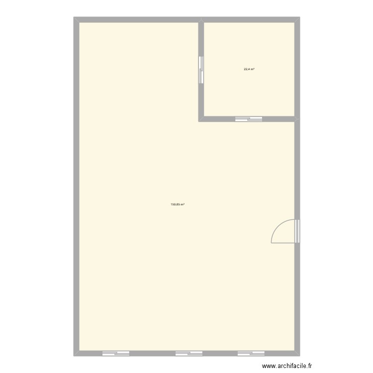 Projet_1. Plan de 2 pièces et 182 m2