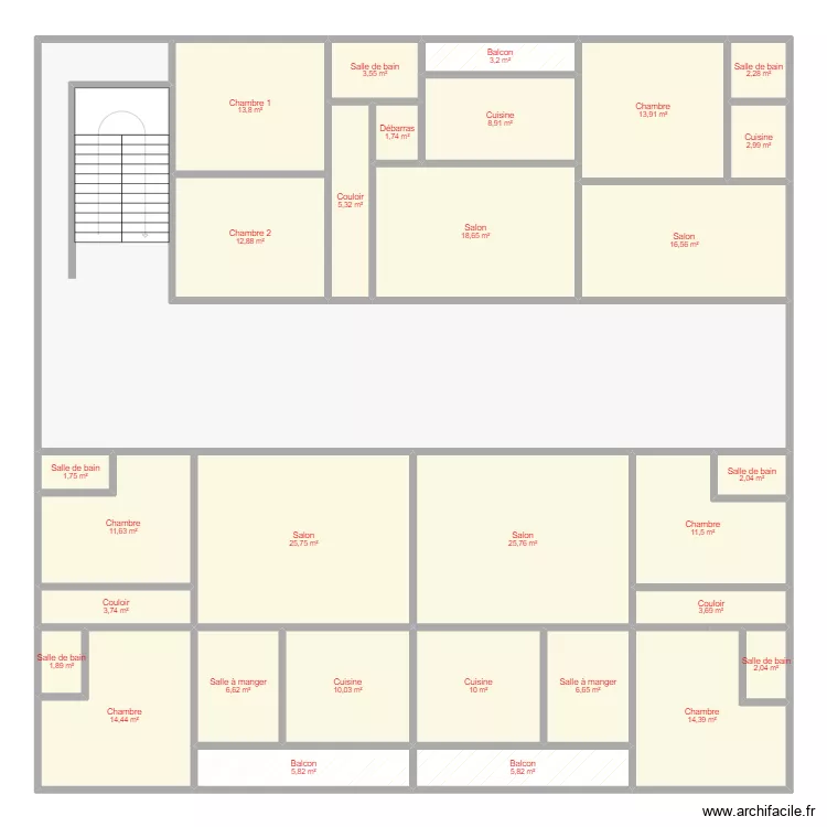 R&eacute;sidence Ted r+1. Plan de 