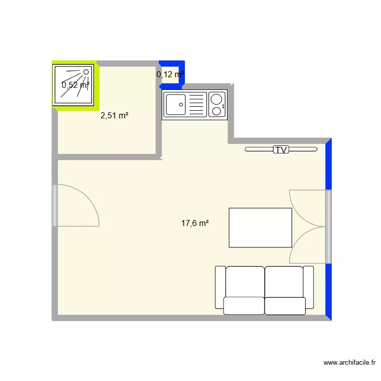 MARIE. Plan de 4 et 21 m² MARIE. Plan de 4 et 21 m²