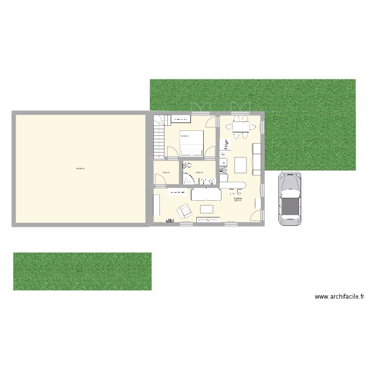Dépendance MERVILLE. Plan de 5 pièces et 143 m2