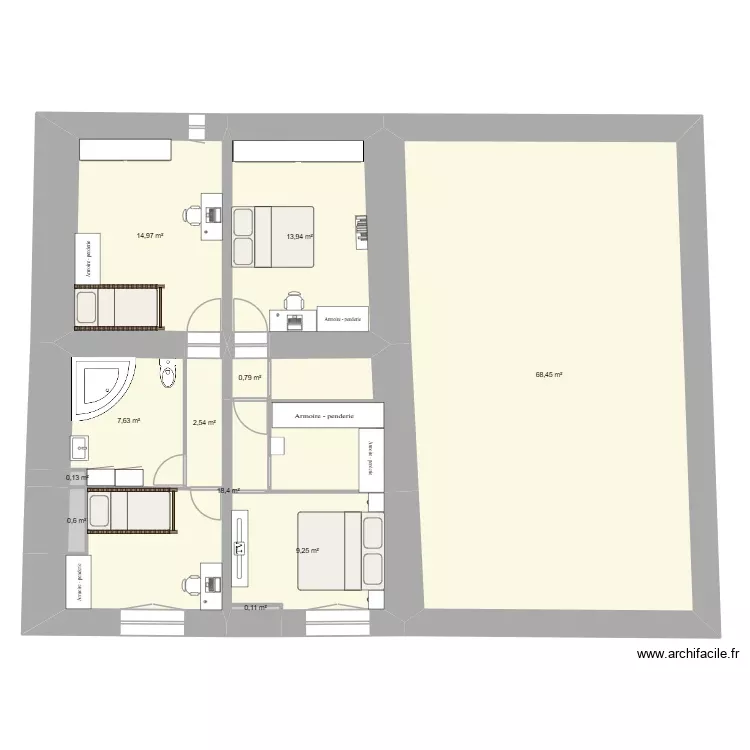 ETAGE. Plan de 11 Pièces et 137 m² ETAGE. Plan de 11 Pièces et 137 m²