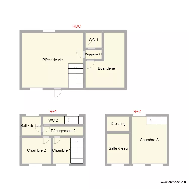 2412 CARIOU - GRANDE MAISON. Plan de 