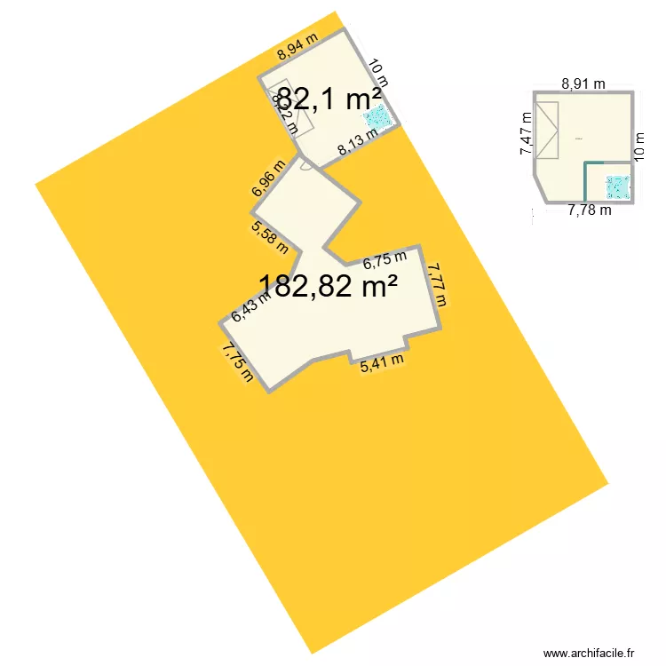 GARAGE. Plan de 4  et 344 m²