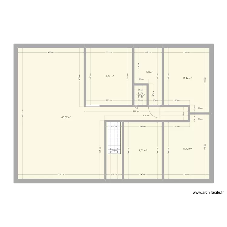 Etage maison. Plan de 