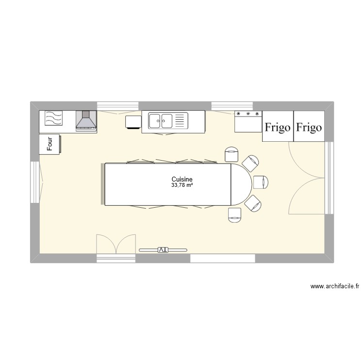 Cuisine ROUSSEAU 2. Plan de 1 pièce et 34 m2