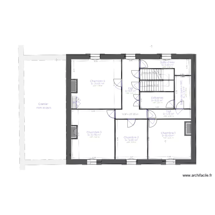 R+1. Plan de 
