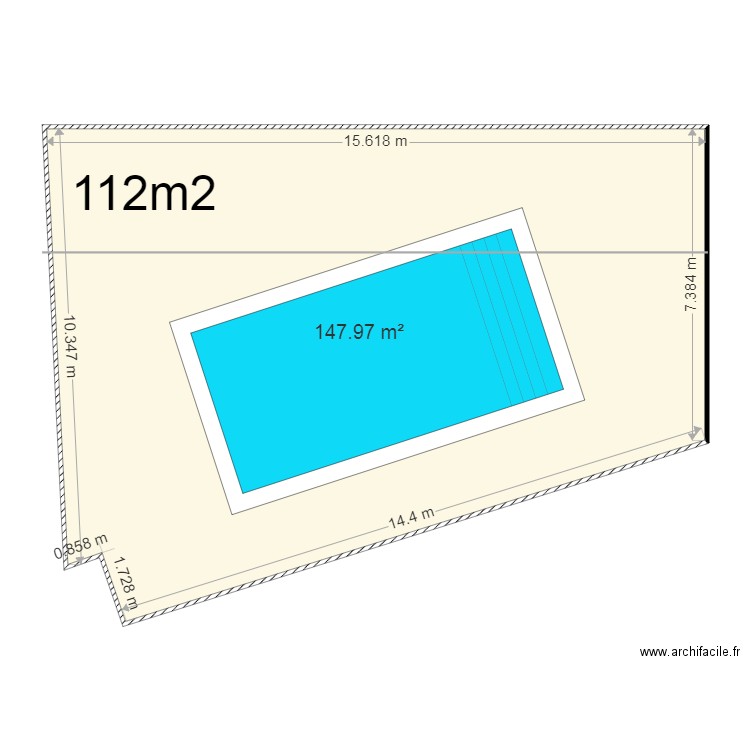 terrasse. Plan de 1 pièce et 148 m2