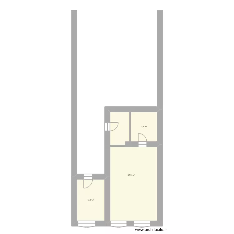 1er etage. Plan de 3 et 56 m² 1er etage. Plan de 3 et 56 m²