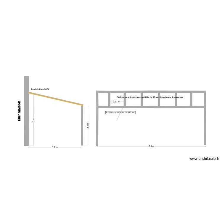Pergola. Plan de 0 pièce et 0 m2