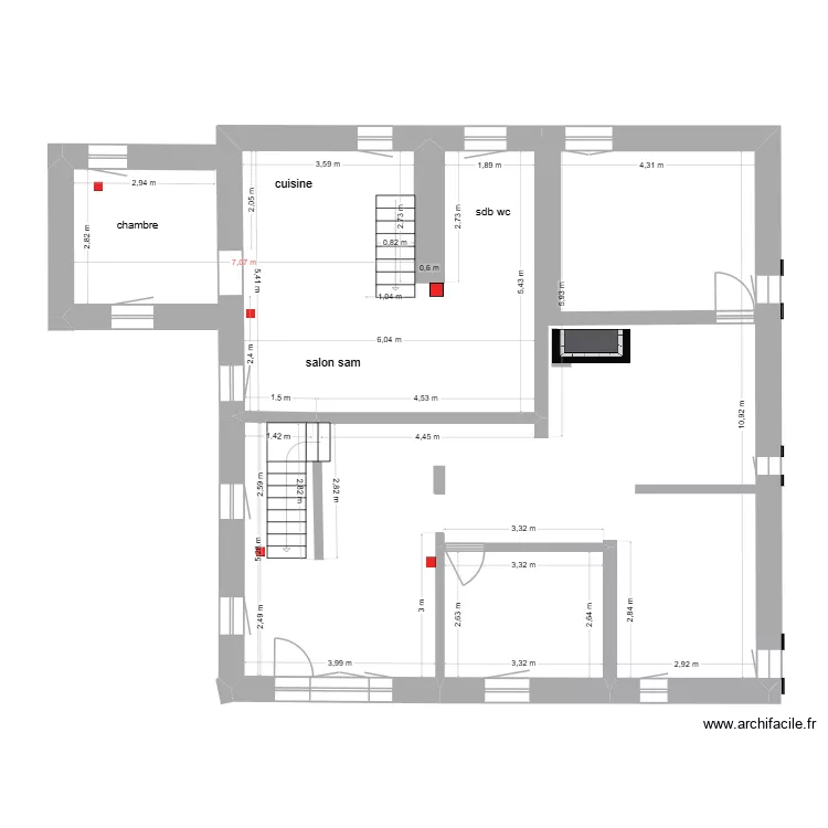 studio etage 1 26. Plan de 4  et 282 m²