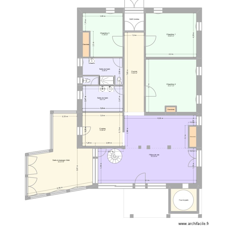 Pecam - Principal. Plan de 15 pièces et 203 m2
