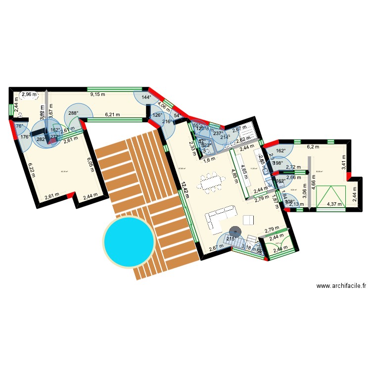 maison container artiste RDC. Plan de 13 pièces et 249 m2