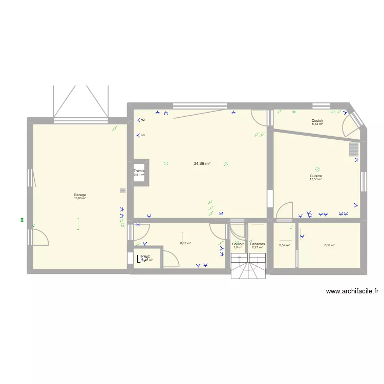 merbes. Plan de 11  et 116 m²