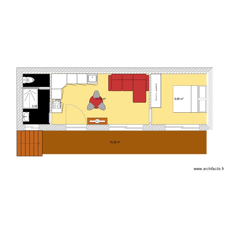 GARAGE+STUDIO. Plan de 10 pièces et 113 m2