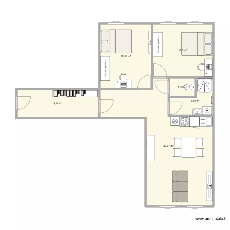 R+2 lot 7 Yvetot 5. Plan de 6 et 66 m² R+2 lot 7 Yvetot 5. Plan de 6 et 66 m²