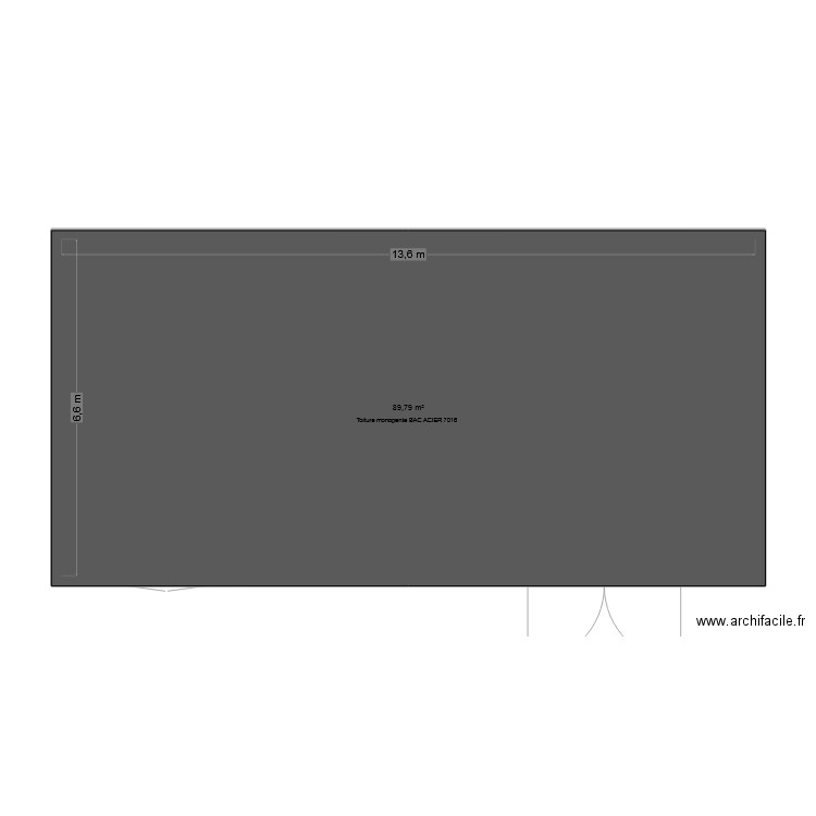 GARAGE. Plan de 1 pièce et 90 m2