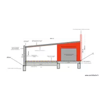 vue de face du garage avec le mur et la toiture 2