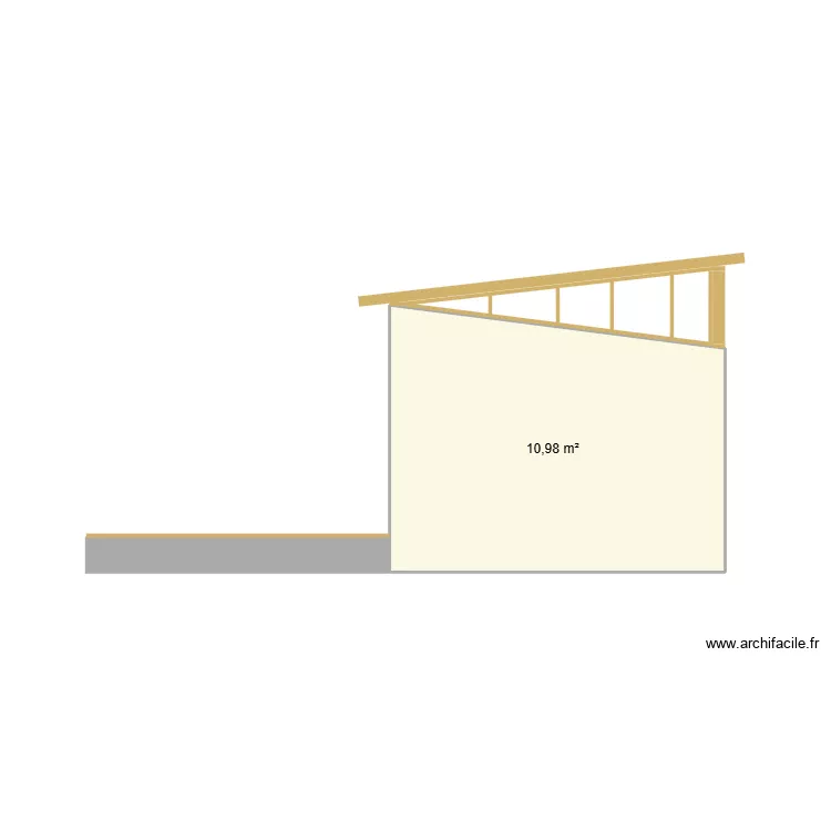 face 1 arquian. Plan de 1 pièce et 11 m²