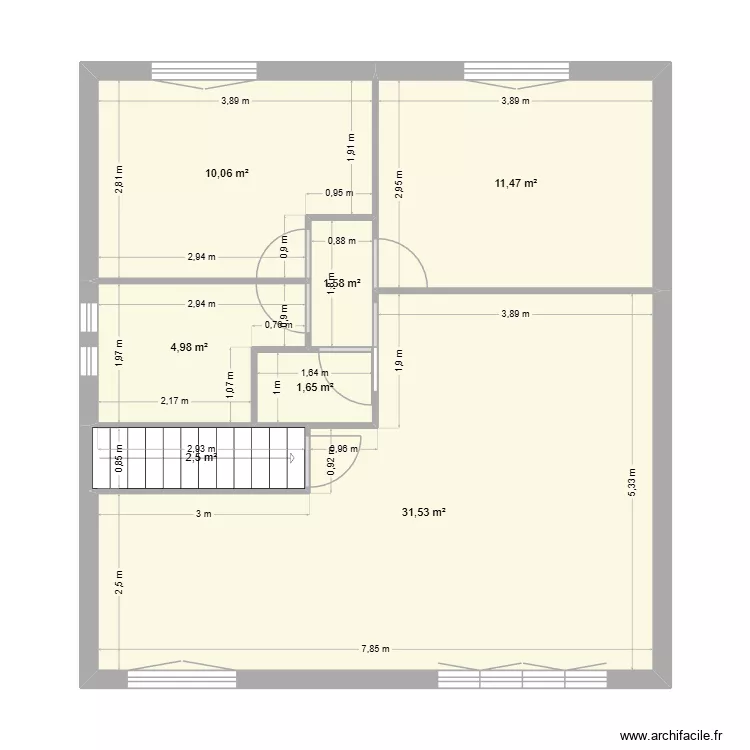 maison plan1. Plan de 7 pièces et 64 m²